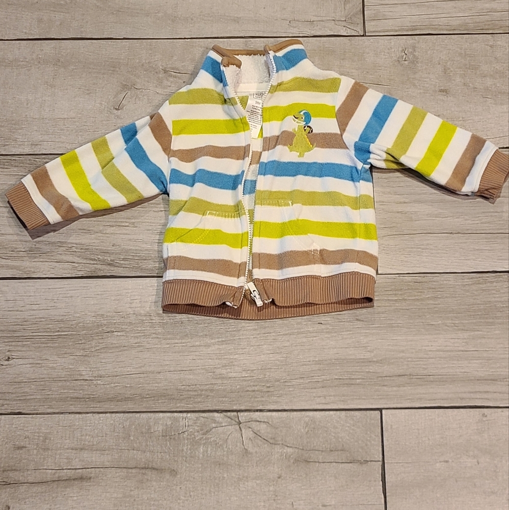🦔Baby Dino Striped fleece zip up🌻